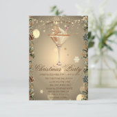 Cocktail Gemberkoek Takken Kerst Bedrijf Kaart (Staand voorkant)