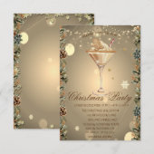 Cocktail Gemberkoek Takken Kerst Bedrijf Kaart (Voorkant / Achterkant)