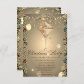 Cocktail Gingerbread Branches Christmas Company Kaart (Voorkant / Achterkant)