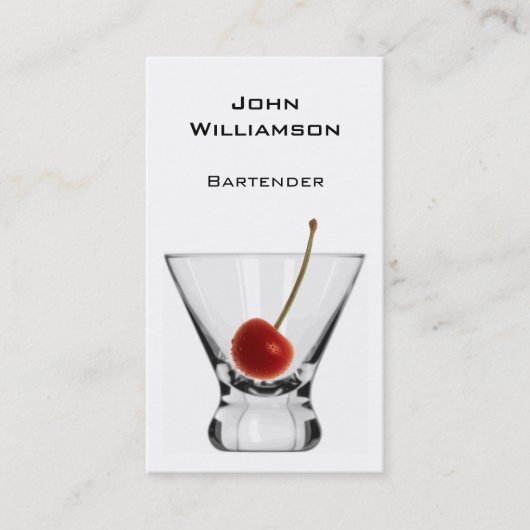 Cocktail Glass Cherry Professional Bartender Visitekaartje (Voorkant)