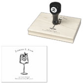 Cocktail Glass Return Address Rubber Stamp Rubberstempel (Gestempeld)