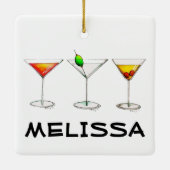 Cocktail Glasses Mixed Bar Drinken Martini Cosmo Keramisch Ornament (Achterkant)