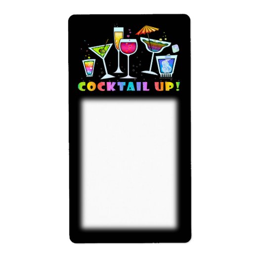 COCKTAIL GLAZEN OMHOOG AVERY ETIKET (Voorkant)
