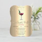 Cocktail, Gold-kerstfeestdag Kaart (Staand voorkant)