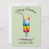 Cocktail Green-kerstkaart Kaart (Voorkant)