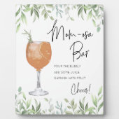 Cocktail Greenery Momosa Baby shower Bar Sign Fotoplaat (Voorkant)