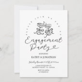 Cocktail Hand Drawn Whimsical Engagement Party Kaart (Voorkant)