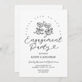 Cocktail Hand Drawn Whimsical Engagement Party Kaart (Voorkant / Achterkant)