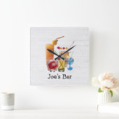 Cocktail Happy Hour op hout Vierkante Klok (Huis)