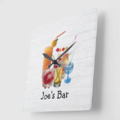 Cocktail Happy Hour op hout Vierkante Klok (Hoek)