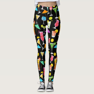 Cocktail Happy Hour Party Time Patroon Leggings