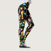 Cocktail Happy Hour Party Time Patroon Leggings (Rechts)