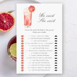 Cocktail - Hij zei zij zei bruidsfeest spel