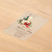 Cocktail Holly Berry Red Bow Company Kerstmis Acryl Uitnodigingen (Laagn)