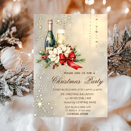 Cocktail Holly Berry Red Bow Company Kerstmis Kaart