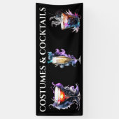 Cocktail horror happy hour spooky Halloween feest Spandoek (Verticaal)