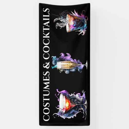 Cocktail horror happy hour spooky Halloween feest Spandoek (Verticaal)