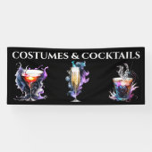 Cocktail horror happy hour spooky Halloween feest Spandoek (Horizontaal)