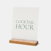 Cocktail Hour Acrylic Sign with Wooden Base Acryl Bord (Hoek)