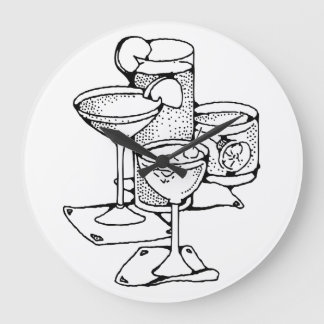 Cocktail Hour Clock Grote Klok