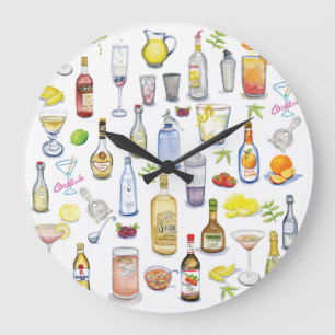 Cocktail Hour Clock Grote Klok