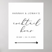 Cocktail Hour Elegant Calligraphy Huwelijk modern Poster (Voorkant)