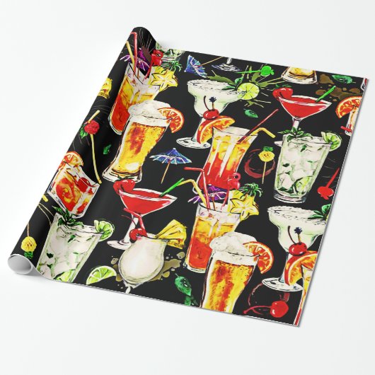 Cocktail Hour in de tropen Cadeaupapier (Uitgerold)