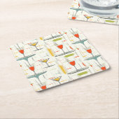 Cocktail Hour in het midden van de eeuw Kartonnen Onderzetters (Schuin)