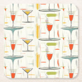 Cocktail Hour in het midden van de eeuw Kartonnen Onderzetters (Voorkant)