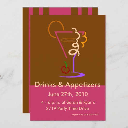 Cocktail Hour Kaart (Voorkant / Achterkant)