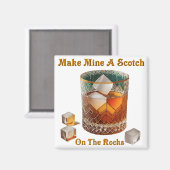 Cocktail Hour Maak van mij een whisky op de rotsen Magneet (Voorkant / Achterkant)