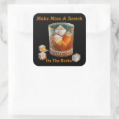 Cocktail Hour Maak van mij een whisky op de rotsen Vierkante Sticker (Tas)