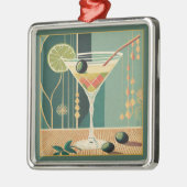 Cocktail Hour Martini Mid Century Design Metalen Ornament (Links)