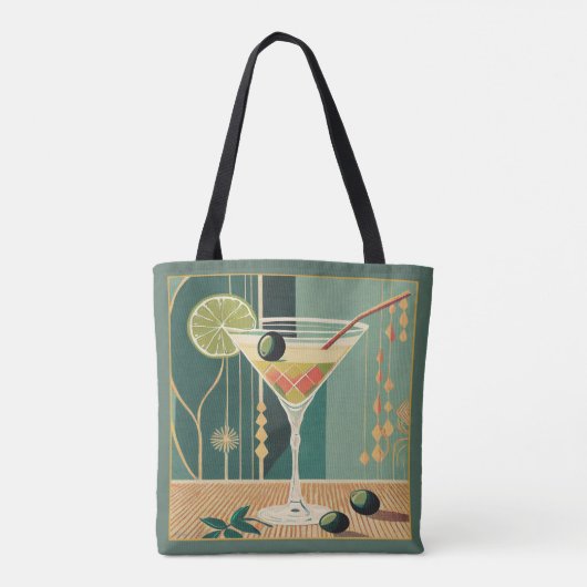 Cocktail Hour Martini Mid Century Design Tote Bag (Achterkant)