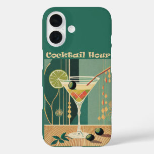 Cocktail Hour Mid Century Modern Martini iPhone 16 Hoesje