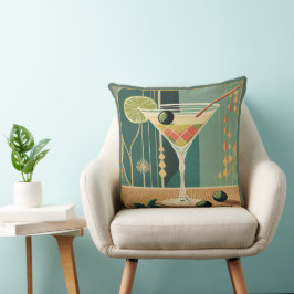 Cocktail Hour Mid Century Modern Martini Kussen