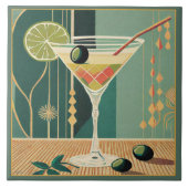 Cocktail Hour Mid Century Modern Martini Tegeltje (Voorkant)
