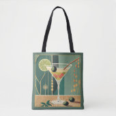 Cocktail Hour Mid Century Modern Martini Tote Bag (Voorkant)