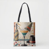 Cocktail Hour Mid Century New Years Eve Design Tote Bag (Voorkant)