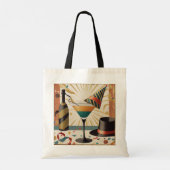 Cocktail Hour Mid Century New Years Eve Design Tote Bag (Achterkant)