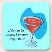 Cocktail Hour_retro-stijl Cosmo glas gepersonalise Drankjes Onderzetter (Voorkant)