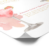 Cocktail Hour Waterverf Cocktails Wedding Menu Poster (Hoek)