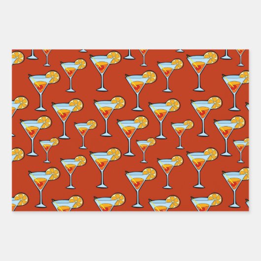 Cocktail Hour Wrapping Paper-set Inpakpapier Vel (Voorkant)
