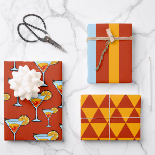 Cocktail Hour Wrapping Paper-set Inpakpapier Vel