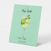 Cocktail Hugo Spritz Verlovingsfeest Reclamebord Met Voetstuk (Voorkant)