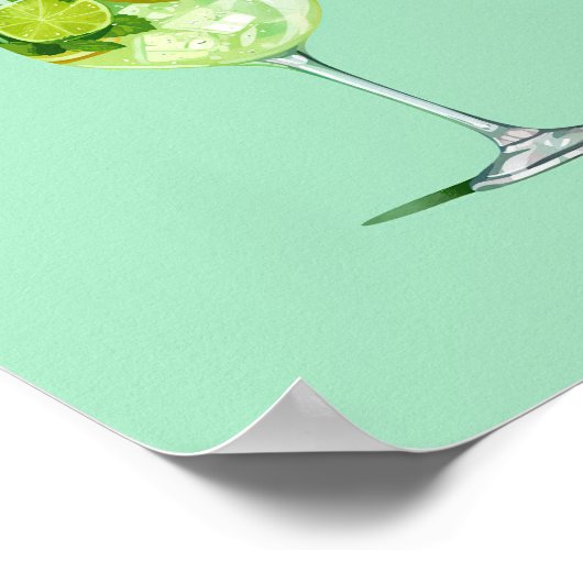 Cocktail Hugo Spritz Verlovingsfeestbord Poster (Hoek)