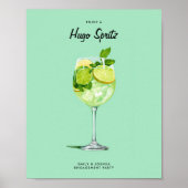 Cocktail Hugo Spritz Verlovingsfeestbord Poster (Voorkant)