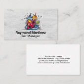 Cocktail illustratie met bessen | bar visitekaartje (Voorkant / Achterkant)
