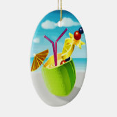 Cocktail in een kokosnoot keramisch ornament (Rechts)