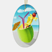 Cocktail in een kokosnoot keramisch ornament (Links)